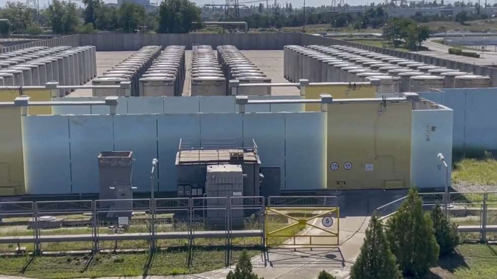 epa10110514 A still image taken a handout video provided  by the Russian Defence Ministry's press service shows a general view of the dry storage of spent nuclear fuel of the Zaporizhzhia Nuclear Power Station (ZNPP) in Enerhodar, southeastern Ukraine, 07 August 2022. The administration of Russian-controlled Enerhodar said that Ukrainian forces "launched a strike using a 220-mm Uragan MLRS rocket" towards the ZNPP and that it had "managed to open up and release fragmentation submunitions" while approaching, whereas Ukrainian state-owned plant operator Energatom stated that the Russian forces on 06 August "fired rockets at the site of the Zaporizhzhya nuclear power plant and the city of Energodar" hitting next to the ZNPP's facility where spent nuclear fuel is stored. Zaporizhzhia NPP with six power units is the largest nuclear power plant in Europe and was seized by Russian forces early in March 2022. Russian troops on 24 February entered Ukrainian territory, starting an armed conflict that has provoked destruction and a humanitarian crisis.  EPA/RUSSIAN EMERGENCIES MINISTRY HANDOUT  HANDOUT EDITORIAL USE ONLY/NO SALES