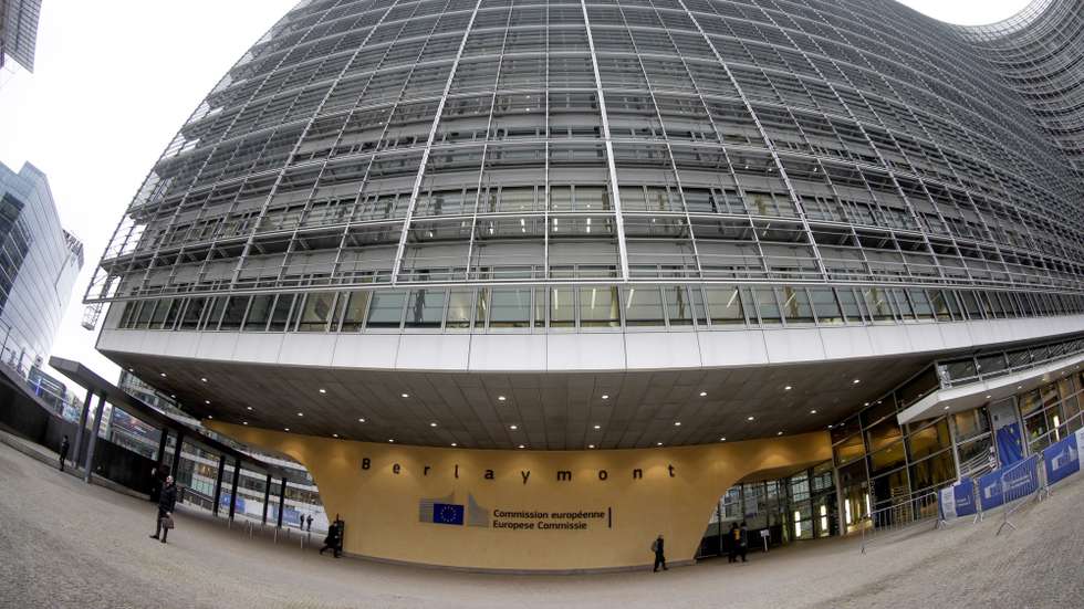 epa08026182 A photo taken with a fisheye lens shows the European Commission headquarters in Brussels, Belgium, 26 November 2019. President-Elect of the European Commission Ursula von der Leyen on 27 November 2019 will present her team of Commissioners-designate and the new Commission's programme to the European Parliament in Strasbourg, France. Members of the European Parliament (MEPs) will then discuss and decide (by simple majority) whether to elect the College of Commissioners or not.  EPA/OLIVIER HOSLET