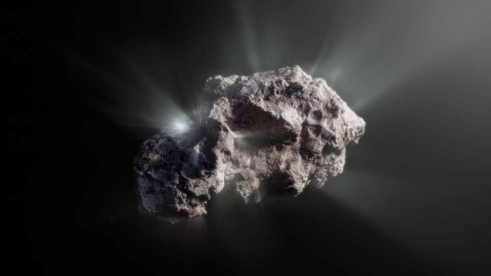 epa09106904 A handout photo made available by the European Southern Observatory (ESO) shows an artist's impression of what the surface of the 2I/Borisov comet might look like (issued 30 March 2021). New observations with the European Southern Observatory's Very Large Telescope (ESO's VLT) indicate that the rogue comet 2I/Borisov, which is only the second and most recently detected interstellar visitor to our Solar System, is one of the most pristine ever observed. Astronomers suspect that the comet most likely never passed close to a star, making it an undisturbed relic of the cloud of gas and dust it formed from.  EPA/ESO/M. Kormesser HANDOUT  HANDOUT EDITORIAL USE ONLY/NO SALES