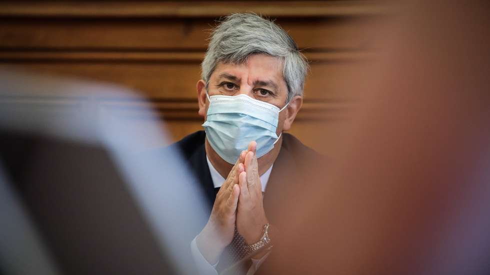 O ex-ministro das Finanças, Mário Centeno, durante a sua audição na Comissão de Orçamento e Finanças no âmbito da proposta de designação para o cargo de Governador do Banco de Portugal, na Assembleia da República, em Lisboa, 08 de julho de 2020. MÁRIO CRUZ/LUSA
