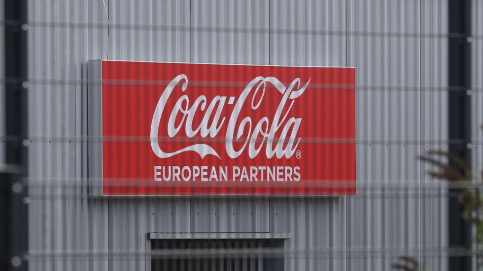 epa08631720 A logo at the Coca Cola plant in Lueneburg, northern Germany, 28 August 2020. Coca Cola's sub company Apollinaris Brands intends to drill a third ground-water tapping well near Lueneburg for its VIO mineral water. A citizens' initiative calls for protests against the plans of the company to sell even more of Lueneburg's ground-water bottled throughout Germany.  EPA/FOCKE STRANGMANN