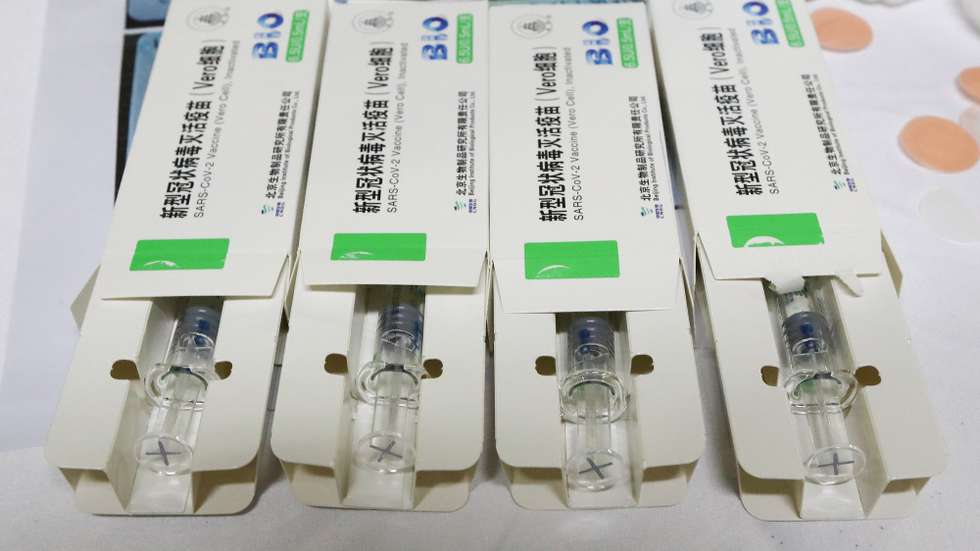 epa08994174 Doses of the Sinopharm vaccine are displayed at Guru Nanak Darbar temple in Dubai, United Arab Emirates, 07 February 2021.
The Sikh temple Guru Nanak Darbar in Dubai opened it's door for anyone need to get the COVID vaccine for free.  EPA/ALI HAIDER