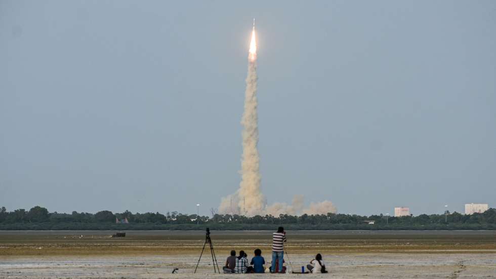 epa12272843 NASA-ISRO Synthetic Aperture Radar (NISAR), the first joint satellite of the Indian Space Research Organisation (ISRO) and NASA, is launched by ISRO’s GSLV-F16 rocket from Satish Dhawan Space Centre in Sriharikota, India, 30 July 2025. The satellite will scan the globe and provide all-weather at a 12-day interval, enabling a wide range of applications. NISAR can detect even small changes in the Earth’s surface such as ground deformation, ice sheet movement and vegetation dynamics, a press release by the ISRO said.  EPA/Ragul Krishnan