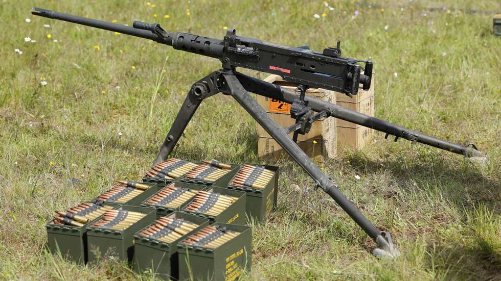 epa11362740 Ammunition for a Machine gun M2 Browning full metal jacket is seen during a live fire event during the Combined Army Training Center Heavy Weapons Leaders Course in the military training area in Grafenwoehr, Germany, 23 May 2024. This event shows how the 7th Army Training Command Combined Arms Training Center facilitates and supports theater readiness as an Army accredited institution, which allows Soldiers in the region to attend Training and Doctrine Command (TRADOC) compliant instruction taught by certified instructors without having to return to the U.S.  EPA/RONALD WITTEK