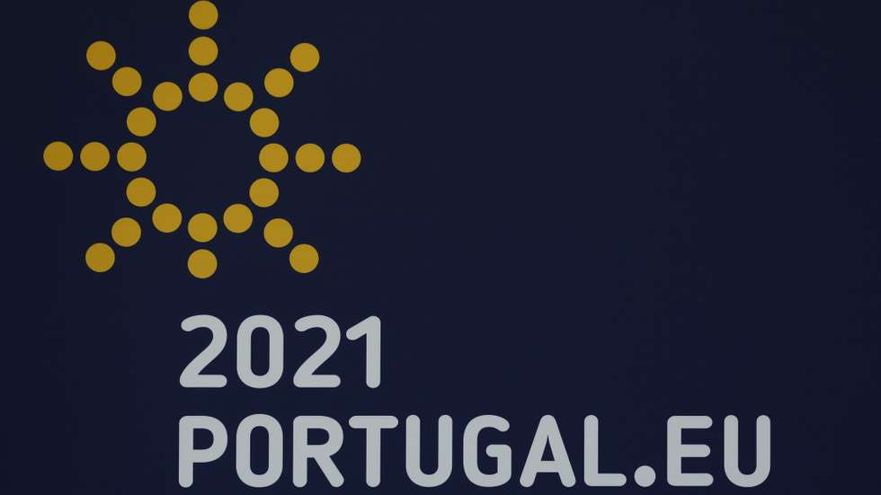 Logotipo da presidência portuguesa da União Europeia, Lisboa, 30 de dezembro de 2020. ANTÓNIO COTRIM/LUSA