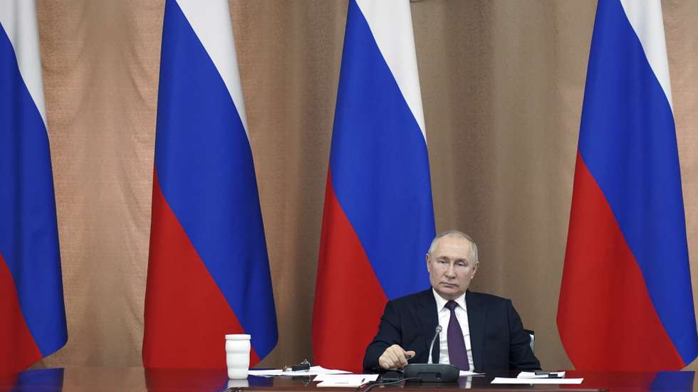 epa10639075 Russian President Vladimir Putin attends a meeting of the Council on Interethnic Relations in Pyatigorsk, Stavropol Krai region, Russia, 19 May 2023.  EPA/TATIANA BARYBINA / SPUTNIK / KREMLIN POOL MANDATORY CREDIT