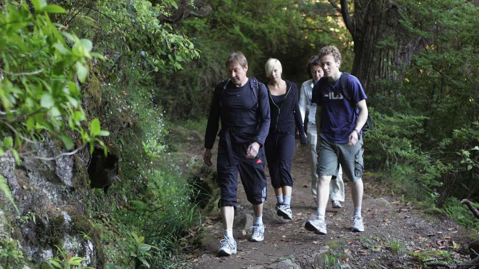 Serras do interior da Ilha da Madeira, no Ribeiro Frio, com estreitos caminhos pedestres, geralmente acompanhados por levadas, que são muitos utilizados por turistas para passeios, em Santana, Ilha da Madeira, 21 de Junho de 2008. (ACOMPANHA TEXTO) HOMEM DE GOUVEIA/LUSA