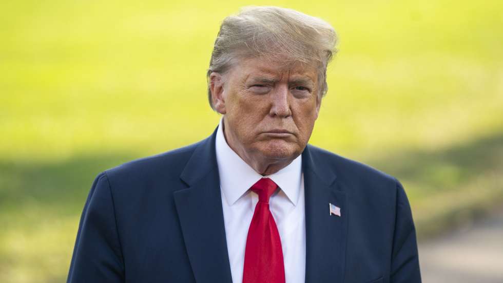 epa08936142 (FILE) - US President Donald J. Trump speaks to the media before embarking on a West Coast swing from the South Lawn of the White House in Washington, DC USA, 16 September 2019 (reissued 13 January 2021). A majority of lawmerks in the House of Representatives on 13 January 2021 voted to impeach US President Trump for the second time, making him the first President to be impeached twice in the same term. This time Trump was impeached for incitement of insurrection following the attack on the Capitol on 06 January as lawmakers worked to certify Biden as the next US President.  EPA/JIM LO SCALZO *** Local Caption *** 55530667