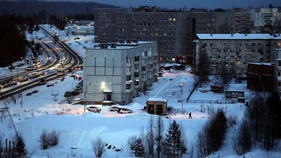 epa11198717 A view of the Siberian town of Ust-Ilimsk in Irkutsk region, some 5000 km from Moscow, Russia, 04 March 2024. The town was founded in 1966 during the construction of the Ust-Ilimsk Hydroelectric Power Station, on the Angara and the Ilim rivers in Eastern Siberia.  EPA/MAXIM SHIPENKOV