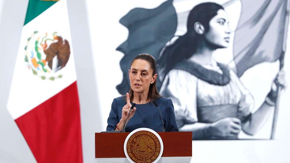 epa12153469 Mexican President Claudia Sheinbaum speaks during a press conference at the National Palace in Mexico City, Mexico, 03 June 2025. Sheinbaum confirmed that US Undersecretary of State Christopher Landau will visit the country on 09 June, amid tensions between the two countries over migration, remittances, drug trafficking, and trade.  EPA/Mario Guzman