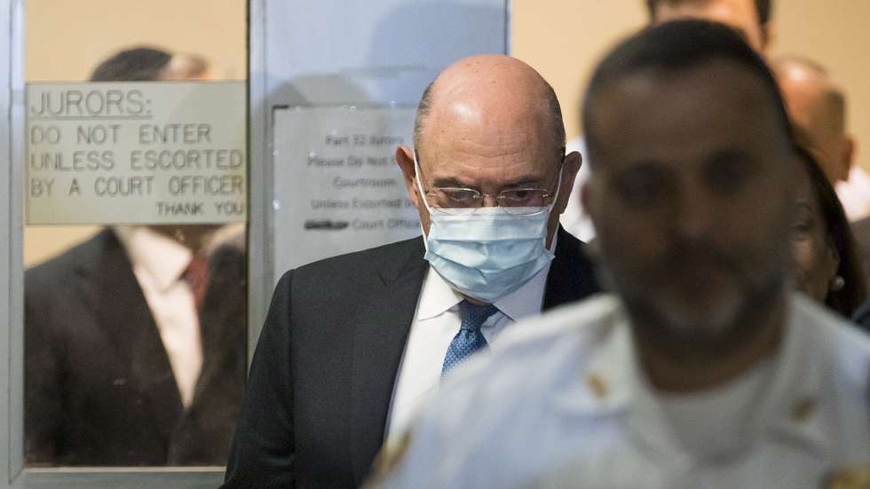 epa10127476 Allen Weisselberg (L), who was the chief financial officer of the Trump Organization, leaving a courtroom at Manhattan State Supreme Court  in New York, New York, USA, 18 August 2022. Weisselberg pled guilty today to numerous tax related charges including grand larceny, criminal tax fraud, and conspiracy.  EPA/JUSTIN LANE