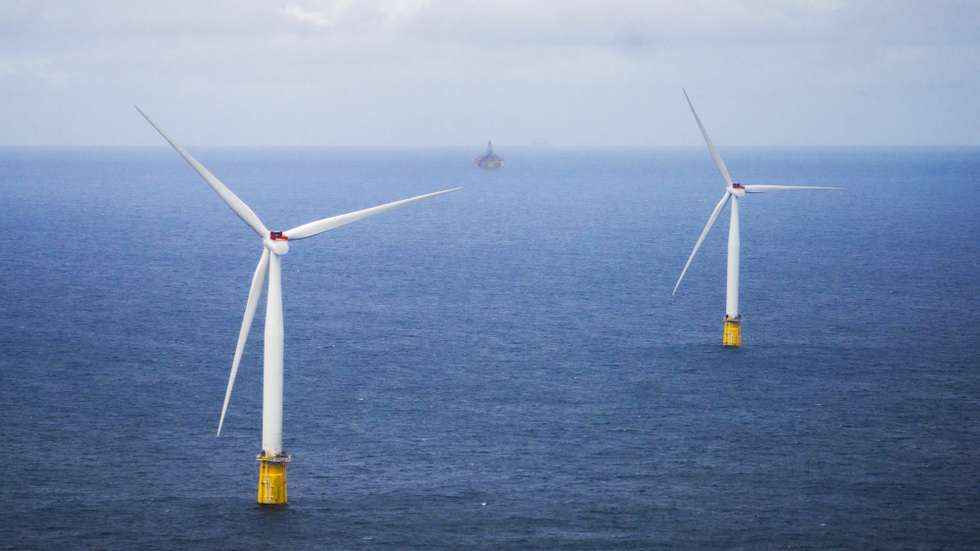 epa10815724 The Hywind Tampen floating offshore wind farm near Bergen, Norway, 23 August 2023. The wind farm was officially opened by Norway's Crown Prince Haakon.  EPA/Ole Berg-Rusten  NORWAY OUT