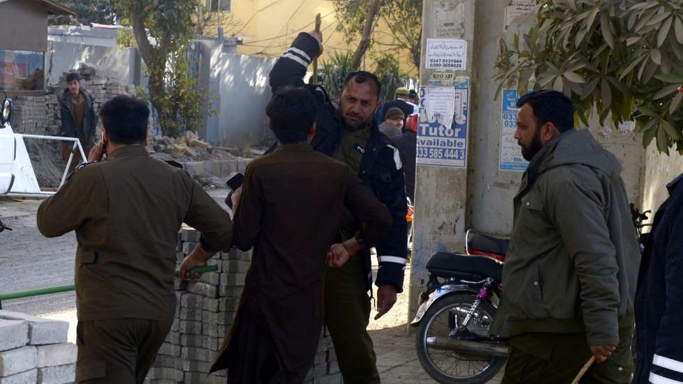 epa11145271 Police detain supporters of the convicted former Prime Minister Imran Khan's Pakistan Tehrik-e-Insaf (PTI) political party as they gather outside the provincial election commission office to protest alleged rigging in the general elections, in Rawalpindi, Pakistan, 11 February 2024. The Election Commission of Pakistan (ECP) has started releasing the results of the recent general elections after a 12-hour delay. The election took place amidst security measures, including mobile and internet restrictions, and the outcome remains uncertain as no clear winner has emerged yet.  EPA/SOHAIL SHAHZAD