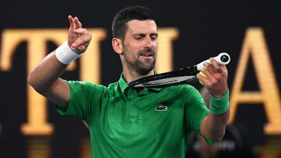 epa12676973 Novak Djokovic of Serbia reacts after winning the Men’s 3rd round match against Botic Van De Zandschulp of Netherlands on day 7 of the 2026 Australian Open tennis tournament in Melbourne, Australia, 24 January 2026.  EPA/LUKAS COCH AUSTRALIA AND NEW ZEALAND OUT