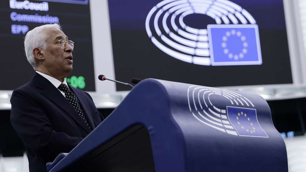 epa11843884 European Council President Antonio Costa speaks during a debate on 'Conclusions of the European Council meeting of 19 December 2024' at the European Parliament in Strasbourg, France, 22 January 2025. The EU Parliament's session runs from 20 till 23 January 2025.  EPA/RONALD WITTEK