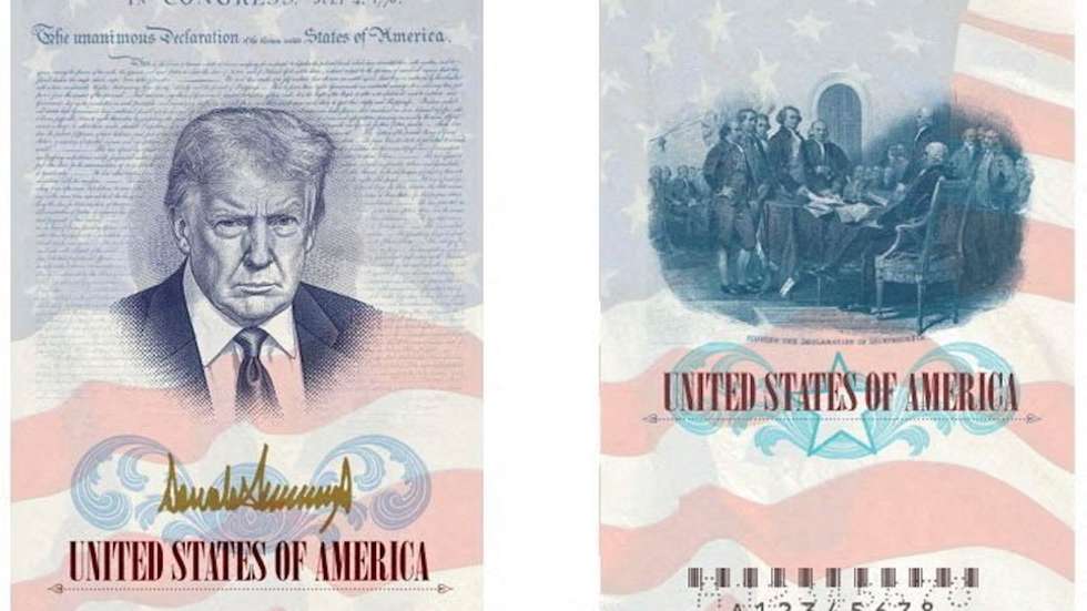 Donald Trump no passaporte