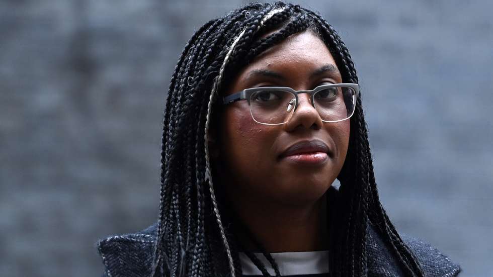 epa10603921 British Secretary of State for Business and Trade, President of the Board of Trade, Minister for Women and Equalities, Kemi Badenoch, departs 10 Downing Street following a cabinet meeting in London, Britain, 02 May 2023.  EPA/ANDY RAIN