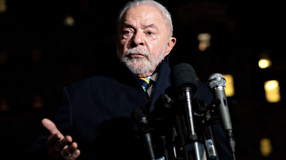 epa10460046 Brazil President Luiz Inacio Lula da Silva speaks to members of the media after meeting with US President Joe Biden (not pictured) at the White House, in Washington, DC, USA, 10 February 2023. Biden is hosting Lula in a show of support for Brazilian democracy, shaken last month by a right-wing insurrection akin to the invasion of theÂ US Capitol in 2021.  EPA/ANDREW HARRER / POOL