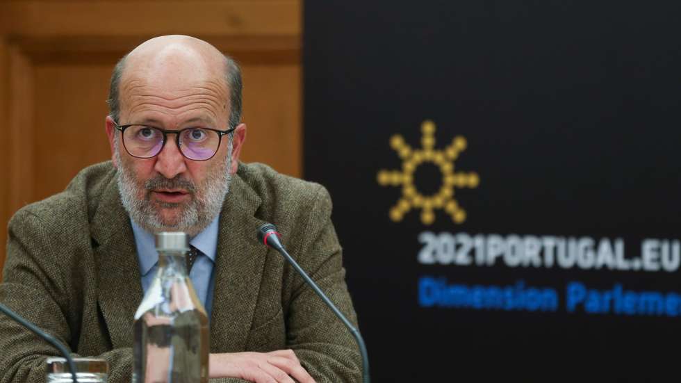 O ministro do Ambiente e Ação Climática, João Pedro Matos Fernandes, durante a audição na Comissão de Agricultura e Mar da Assembleia da República,  Lisboa, 13 de abril de 2021.     MANUEL DE ALMEIDA/LUSA