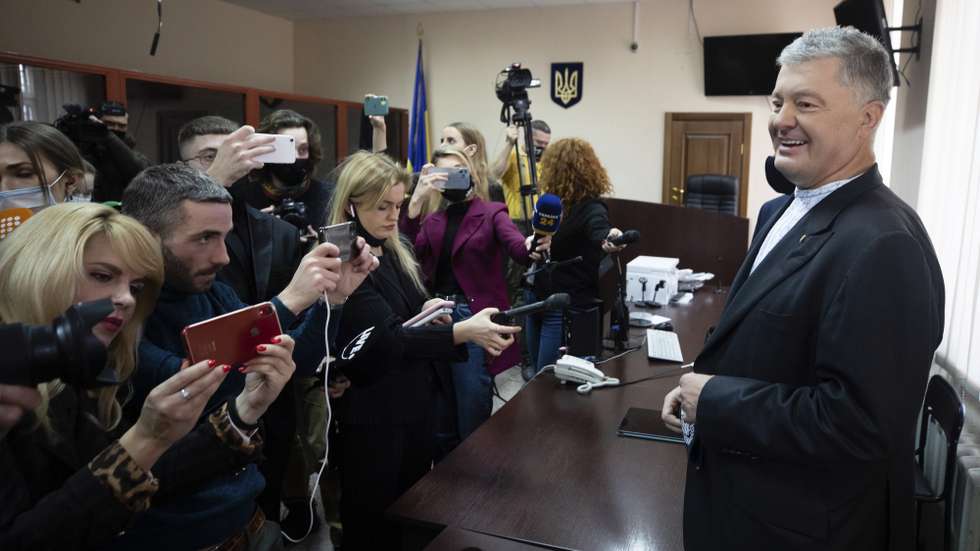 Uma fotografia do antigo presidente da Ucrânia, Petro Poroshenko