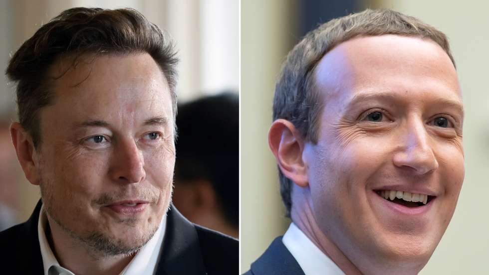 Os dois multimilionários da tecnologia Elon Musk (E) e Mark Zuckerberg,(D)  donos do Twitter e da Meta, respetivamente, concordaram em combater num ringue.
O diretor executivo da Tesla Motors publicou uma mensagem na sua rede social, Twitter, dizendo que estava "pronto para uma luta de ringue" com o diretor executivo do Facebook, Mark Zuckerberg.EPA