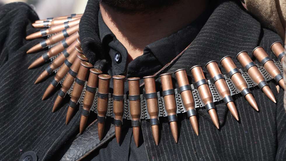 epaselect epa11618067 A Houthis-recruited member of the popular army wears a machine gun bullet belt during a parade commemorating the 10th anniversary of seizure of northern Yemen, in Sana'a, Yemen, 21 September 2024. The Houthis took control on the capital Sana'a and the northern parts of war-ravaged Yemen on 21 September 2014 and forced the Saudi-backed Yemeni government to flee into exile, sparking a full-blown war when the Saudi-led coalition launched a military operation against the Houthis and controlled the country's airspace for restoring the government to power.  EPA/YAHYA ARHAB