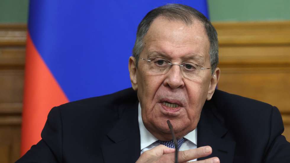 epa12970928 Russian Foreign Minister Sergei Lavrov attends a joint press conference with Minister of Foreign Affairs and International Cooperation of Equatorial Guinea Simeon Oyono Esono Angue (not pictured) during their meeting in Moscow, Russia, 18 May 2026.  EPA/MAXIM SHIPENKOV / POOL