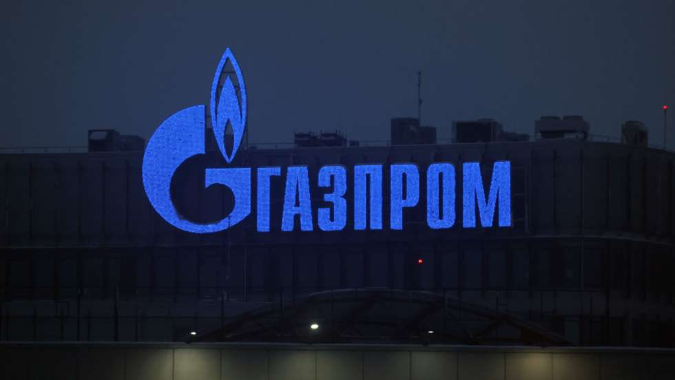 epa11818718 The logo of Russian energy giant Gazprom adorns a building in St. Petersburg, Russia, 11 January 2025.  EPA/ANATOLY MALTSEV