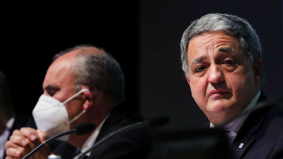 Paulo Macedo, CEO da Caixa Geral de Depósitos, durante a apresentação dos resultados anuais de 2021, na Culturgest, em Lisboa, 11 de fevereiro de 2022. MANUEL DE ALMEIDA/LUSA
