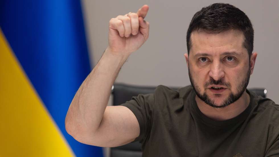 epa09855229 A handout photo made available by the Ukrainian Presidential Press Service shows Ukrainian President Volodymyr Zelensky reacting during an interview via videolink with Russian media, in Kyiv (Kiev), Ukraine, 27 March 2022 (issued 28 March 2022). According to the presidential office, Zelensky spoke in an interview with Russian journalists from 'Zygar' YouTube channel, 'Rain' TV channel, 'Meduza' portal, 'Kommersant' and 'Novaya Gazeta'.  EPA/UKRAINIAN PRESIDENTIAL PRESS SERVICE HANDOUT -- MANDATORY CREDIT: UKRAINIAN PRESIDENTIAL PRESS SERVICE -- HANDOUT EDITORIAL USE ONLY/NO SALES