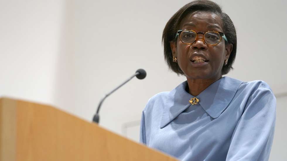 A ministra da Justiça, Francisca Van Dunem, discursa durante a cerimónia do 76.º Aniversário da Polícia Judiciária, em Braga, 20 de outubro de 2021. A cerimónia teve como tema "Polícia Judiciária – Perspetivar o futuro ao serviço da Justiça". HUGO DELGADO/LUSA
