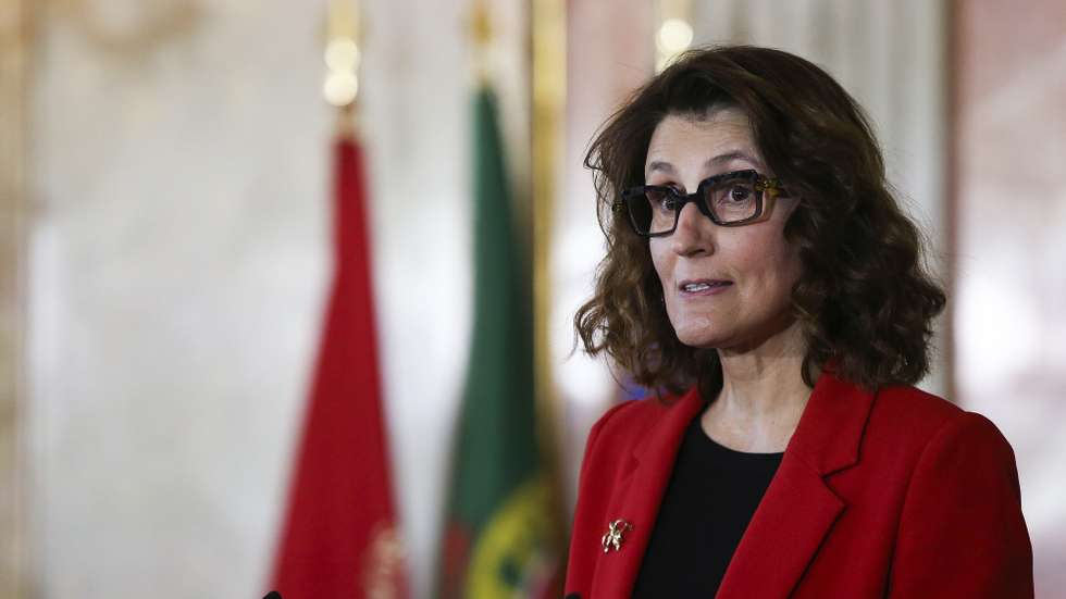 A ministra da Justiça, Catarina Sarmento e Castro, discursa durante a cerimónia de abertura do Ano Judicial no  Salão Nobre do Supremo Tribunal de Justiça, em Lisboa, 20 de abril de 2022.   MANUEL DE ALMEIDA/LUSA