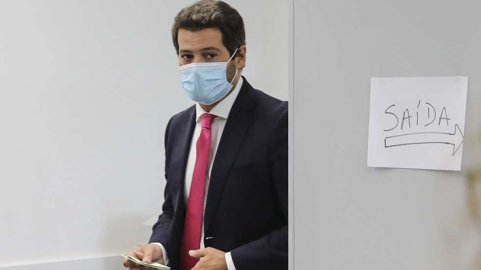 Portuguese national conservative, right-wing populist political party Chega leader André Ventura voting for local elections 26 septeber 2021 in Lisbon. More than 9.3 million electors can vote in the local elections in Portugal. MIGUEL A. LOPES LUSA