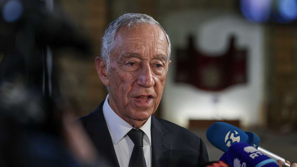 O Presidente da República, Marcelo Rebelo de Sousa, fala aos jornalistas no final da cerimónia de receção aos elementos da Força Operacional Conjunta (FOCON) que esteve em missão na Turquia, no Antigo Picadeiro Real, em Lisboa, 22 de fevereiro de 2023. ANTÓNIO COTRIM/LUSA