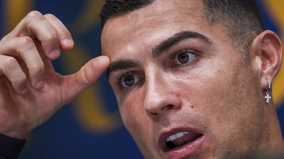 Portugal National team player Cristiano Ronaldo attends a press conference, in Al Shahhniya, Qatar, 21 November 2022. The FIFA World Cup 2022 takes place in Qatar from 20 November untill 18 December 2022. JOSE SENA GOULAO/LUSA
