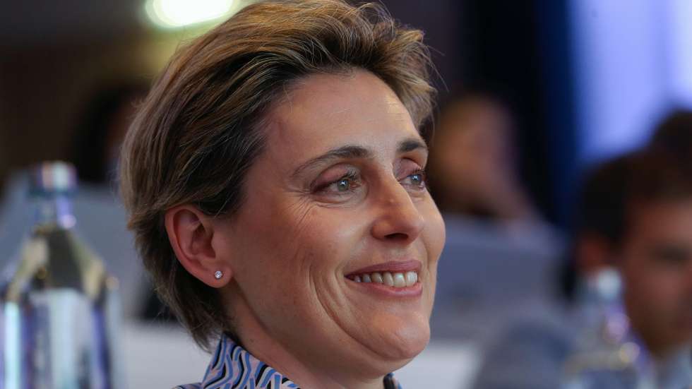 A futura presidente executiva da Sonae, Cláudia Azevedo, durante a apresentação de resultados de 2018, na Maia, 21 de março de 2019. JOSÉ COELHO/LUSA
