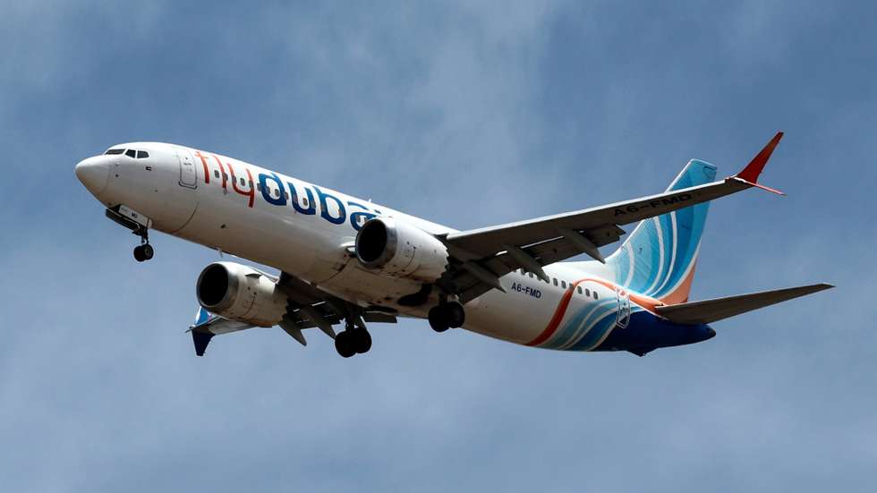epa10576797 A Flydubai Airlines passenger plane prepares to land at Dubai International Airport, United Arab Emirates, 17 April 2023. An announcement by Emirates Airlines and Ffydubai extended the cancellation of their flights to and from Sudan until 30 April 'due to a deteriorating situation of civil unrest in Khartoum'. Heavy gunfire and explosions were reported in Sudan's capital Khartoum on 15 April between the army and a paramilitary group following days of tension centering around the country's proposed transition to civilian rule.  EPA/ALI HAIDER