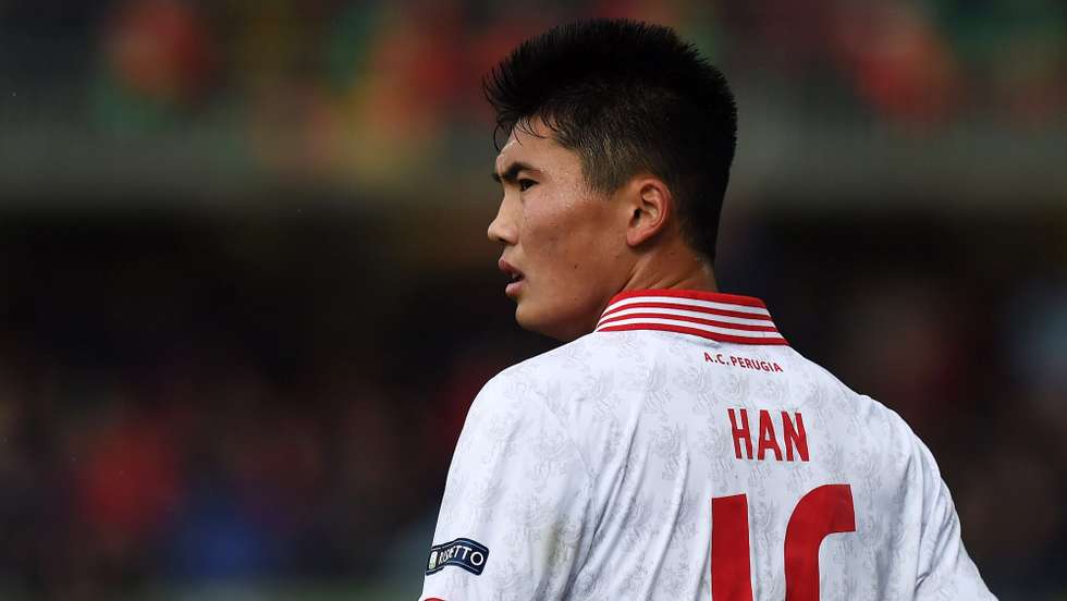 Han Kwang-Song está no futebol norte-coreano e representa a seleção do país