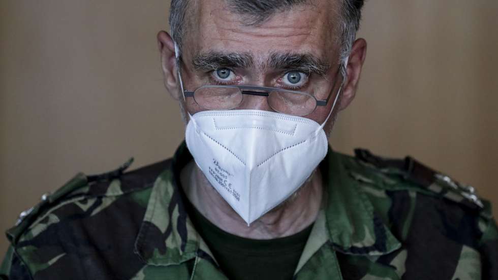 O vice-almirante e coordenador da task-force para a vacinação, Gouveia e Melo, durante entrevista na sede em Carcavelos, Oeiras, 02 de setembro de 2021. (ACOMPANHA TEXTO DA LUSA DE 04 SETEMBRO 2021). TIAGO PETINGA/LUSA