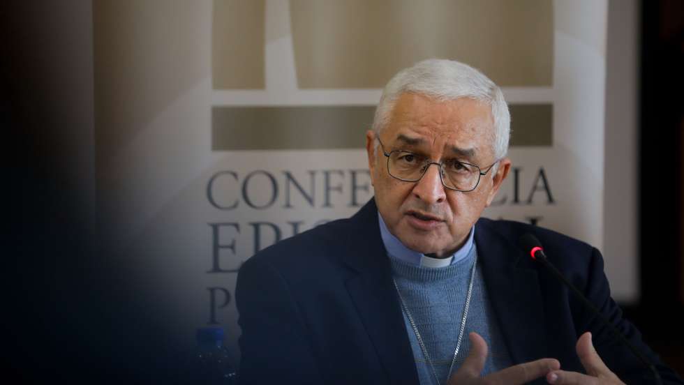 Dom José Ornelas Carvalho, presidente da Conferência Episcopal Portuguesa (CEF), participa na conferência de imprensa relativa aos trabalhos da 201.ª Assembleia Plenária da Conferência Episcopal Portuguesa que decorreu esta semana no Santuário de Fátima, 11 de novembro de  2021. PAULO CUNHA/LUSA