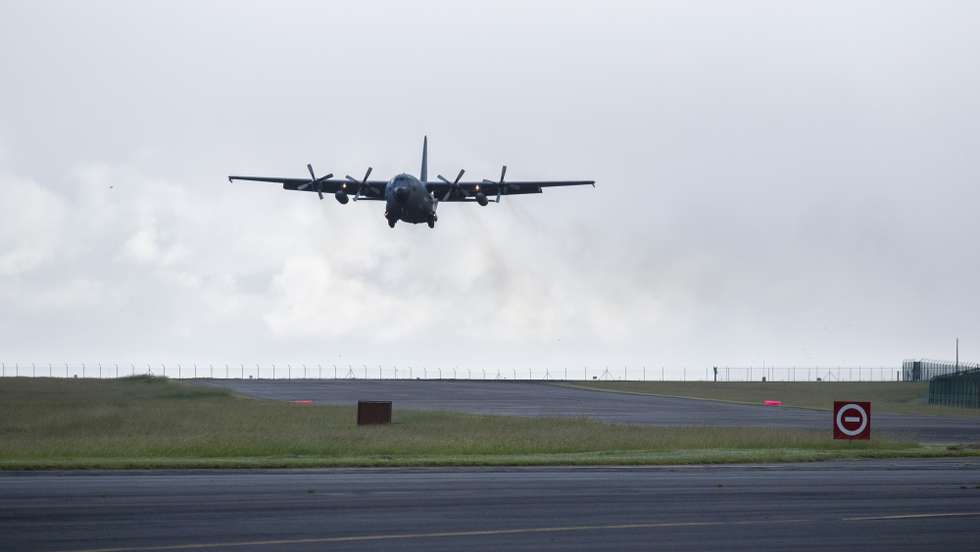 Base das Lajes onde hoje decorreu a cerimónia conjunta com o Destacamento da Força Aérea dos Estados Unidos da América, 65th Air Base Group (65th ABG), para a inauguração oficial de uma "Permanent Lajes Landing Zone (PLLZ)", Ilha Terceira, Açores, 21 de outubro de 2020. ANTÓNIO ARAÚJO/LUSA