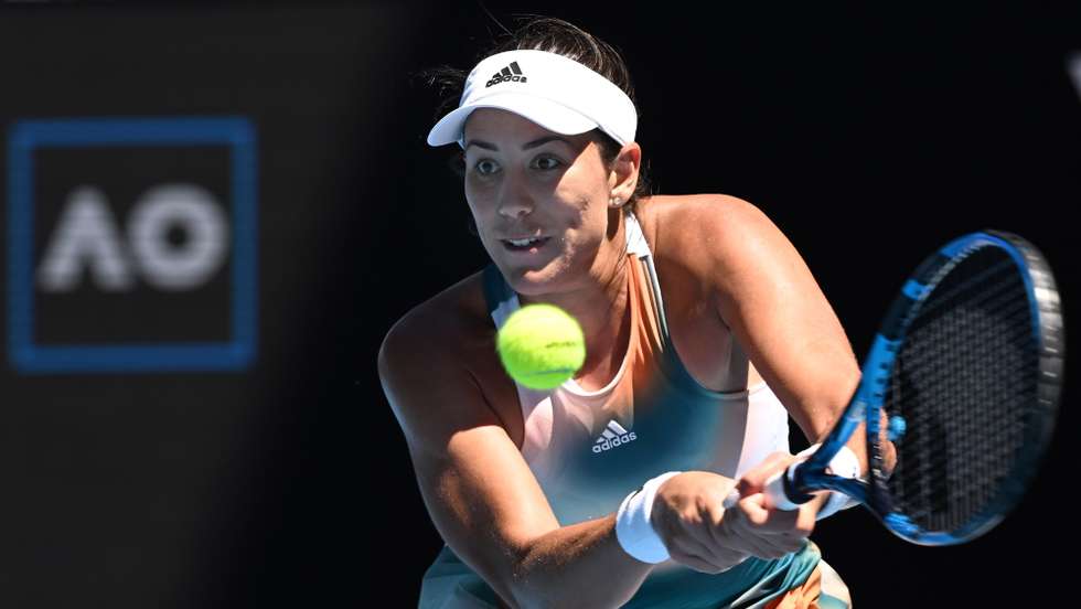 Garbine Muguruza de Espanha contra Alize Cornet, de França no Open da Austrália