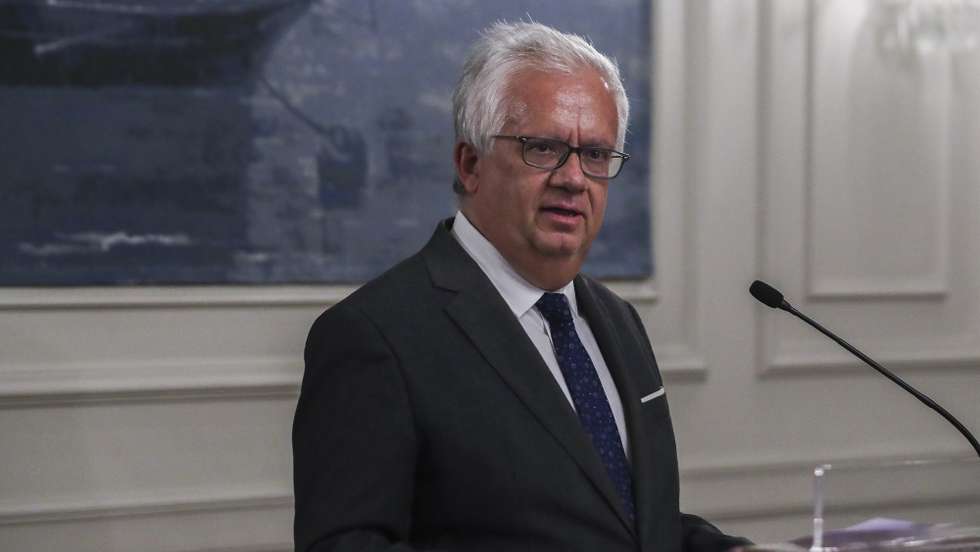 Minister of Internal Administration, Eduardo Cabrita, speaks to journalists during a statement to the media, as part of the prosecution of the driver of the car in which he was following and who fatally ran over a worker on the A6 highway has been charged with homicide by negligence, according to a Public Ministry indictment released today, at the Ministry of Internal Administration, in Lisbon, Portugal, 3 December 2021. ANTONIO COTRIM/LUSA