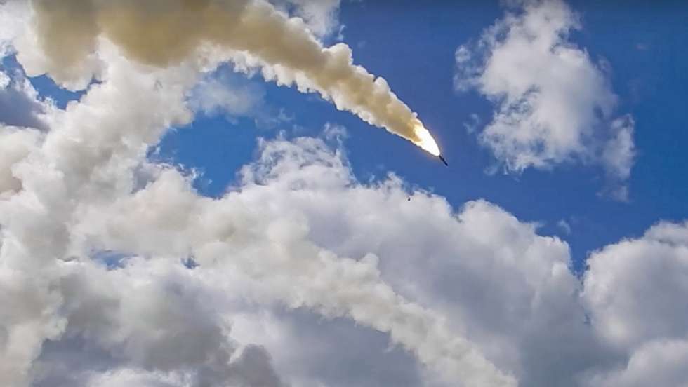 epa09843733 A handout still image taken from a handout video made available by the Russian Defence Ministry press service shows launch of missiles by the coastal missile system 'Bastion' on infrastructure facilities of the Armed Forces of Ukraine from an undisclosed position in Crimea, 23 March 2022. As a result of a strike with long-range precision weapons, an arsenal with weapons and military equipment of Ukrainian troops in the village of Orzhev, 14 kilometres north-west of the city of Rivne, two Tochka-U launchers near Kiev, and eight anti-aircraft missile systems were destroyed. On 24 February Russian troops had entered Ukrainian territory in what the Russian president declared a 'special military operation', resulting in fighting and destruction in the country, a huge flow of refugees, and multiple sanctions against Russia.  EPA/RUSSIAN DEFENCE MINISTRY PRESS SERVICE/HANDOUT  HANDOUT EDITORIAL USE ONLY/NO SALES