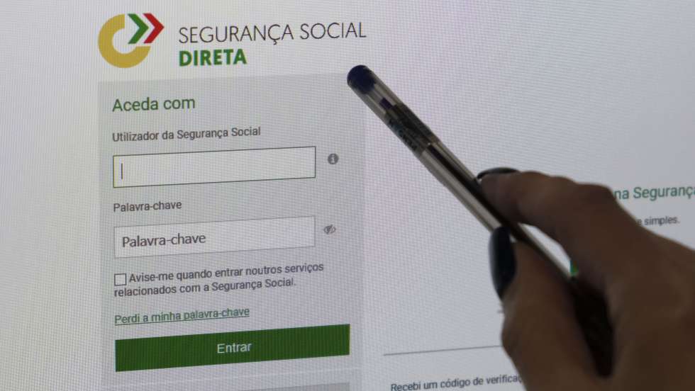 Página da segurança social direta , 08 de abril de 2022. ANTÓNIO COTRIM/LUSA
