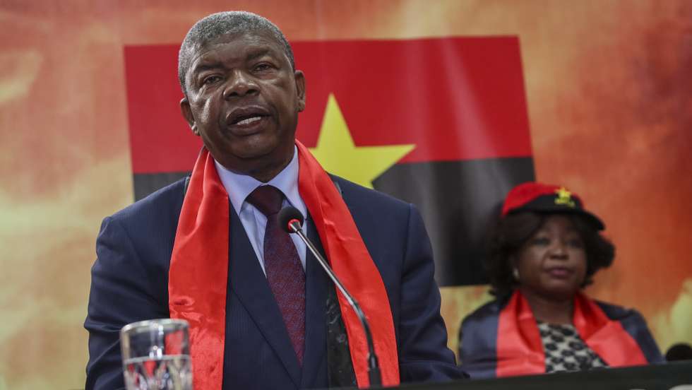 epa10145739 Incumbent President and Presidential candidate for the People's Movement for the Liberation of Angola (MPLA) Joao Lourenco attends a press conference after the National Electoral Commission (CNE) certified his party's victory in the 24 August general elections, at the MPLA headquarters in Luanda, Angola, 29 August 2022. The CNE published results 29 August that the MPLA won just more than 51 percent of the vote, guaranteeing a second term for Lourenco.  EPA/PAULO NOVAIS