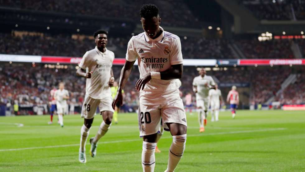 Vinícius Júnior não se coibiu de festejar os golos como é habitual, dançando com Rodrygo após o 1-0 no Wanda Metropolitano