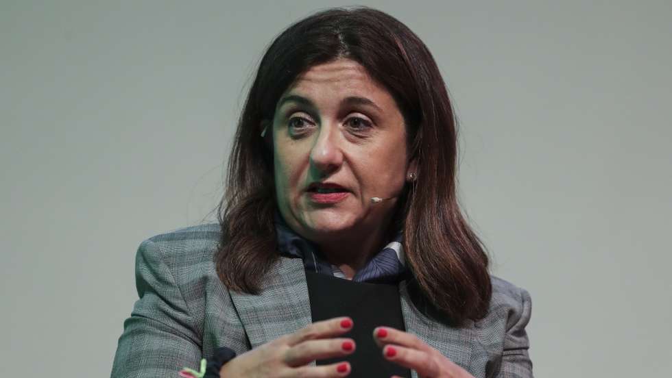 A CEO da TAP, Christine Ourmières-Widener, durante o debate ‘O novo paradigma da mobilidade’, a decorrer na VI Cimeira do Turismo Português, no auditório da Fundação Champalimaud, em Lisboa, 27 de setembro de 2022. TIAGO PETINGA/LUSA