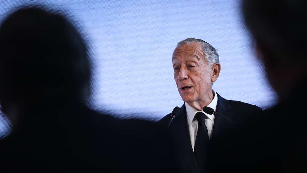 O Presidente da República, Marcelo Rebelo de Sousa, discursa durante o encontro Anual do Conselho da Diáspora Portuguesa no Palácio da Cidadela, em Cascais, 21 de dezembro de 2022. RODRIGO ANTUNES/LUSA
