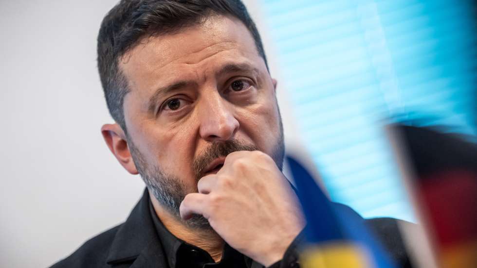 epa13095964 Ukrainian President Volodymyr Zelensky looks on during a bilateral meeting with German Chancellor Merz (unseen) on the sidelines of the 2026 NATO Heads of State and Government Summit in Ankara, Turkey, 07 July 2026. The summit takes place on 07 and 08 July, focusing on strengthening defense industrial production and securing long-term military aid for Ukraine.  EPA/Michael Kappeler / POOL